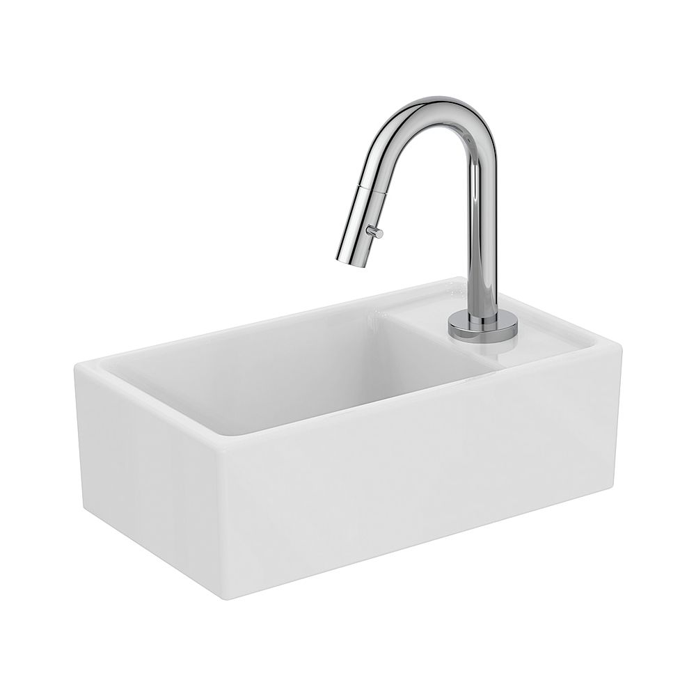 Pack Ideal Standard HWB avec robinetterie Standventi Eurovit+ et Idealstream, évacuation à droite, blanc et chrome