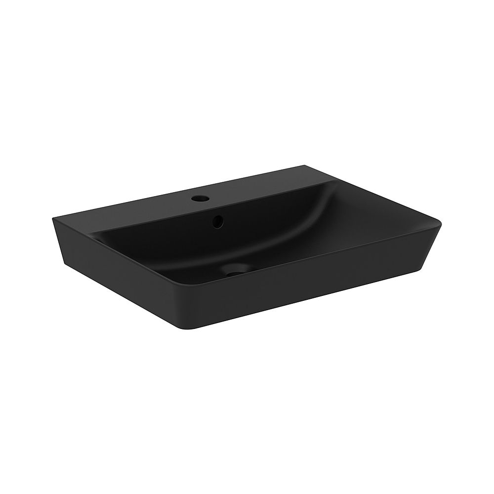 Lavabo Ideal Standard Connect Air Cube, 1 trou de robinet avec trop-plein 600x460x160mm, Noir