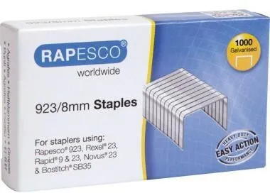 Agrafes Rapesco 1236 923/8 mm galvanisées