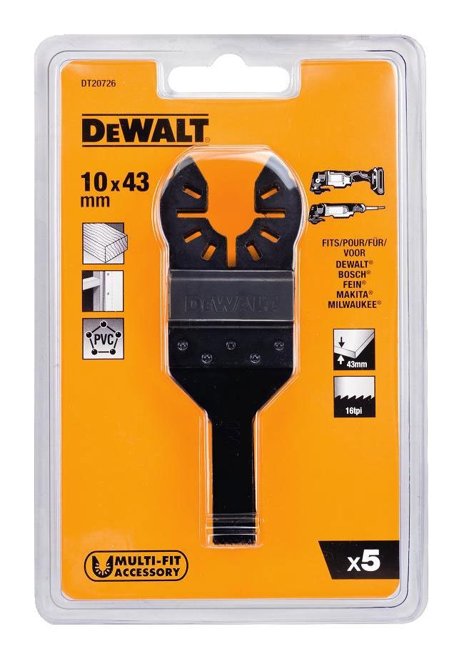 Lame de scie multi-outils DEWALT 43x10 mm (5 pièces) — lot de 5 pièces