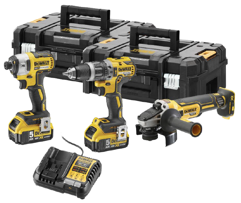 Set d'outils sans fil DeWalt DCK384P2T-QW | 18 V | 3 outils | 2 batteries 5 Ah | 2x TSTAK