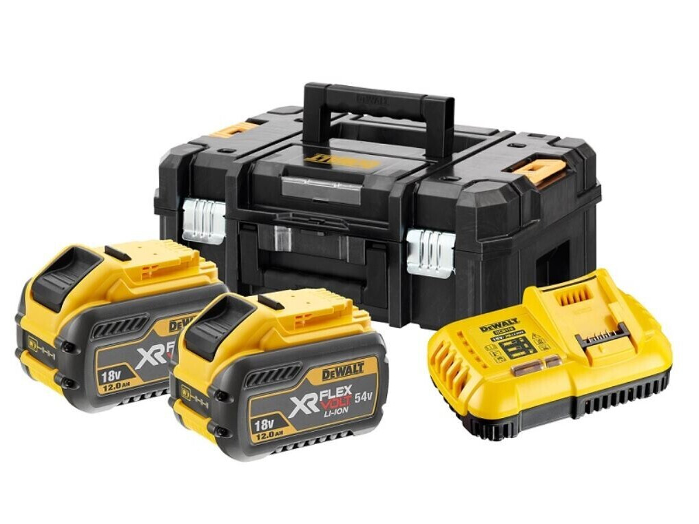 Pack batterie DeWALT DCB118Y2T-QW 216 Wh avec 2 batteries 12,0 Ah + chargeur en TStak