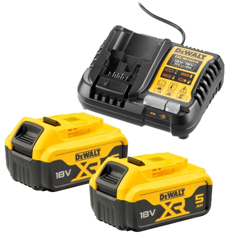 DeWalt Kit batterie DCB1104P2-QW (2x 18V/5Ah + DCB1104)