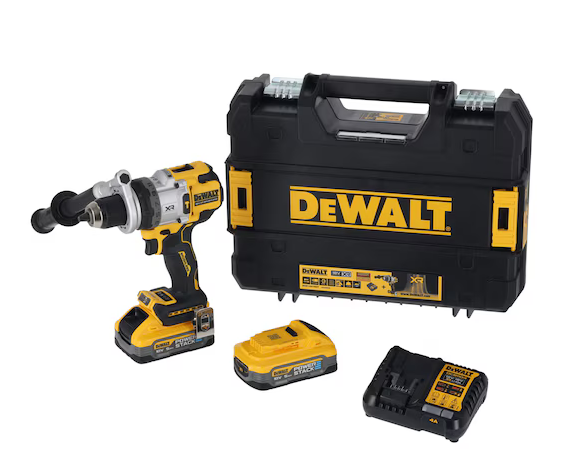 DEWALT DCD1007H2T-QW Perceuse-visseuse à percussion 3 vitesses, incl. 2e batterie et chargeur
