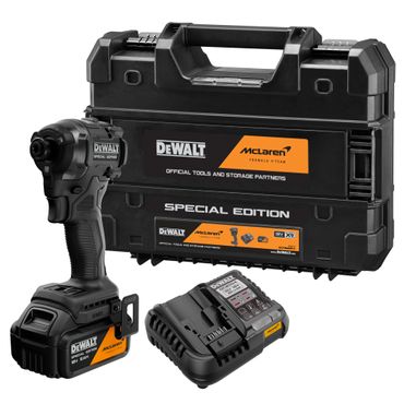 Perceuse-visseuse à percussion sans fil DEWALT x McLaren F1 Team DCF86MP1T, 1/4" 18V 1x 5,0 Ah avec chargeur en TSTAK