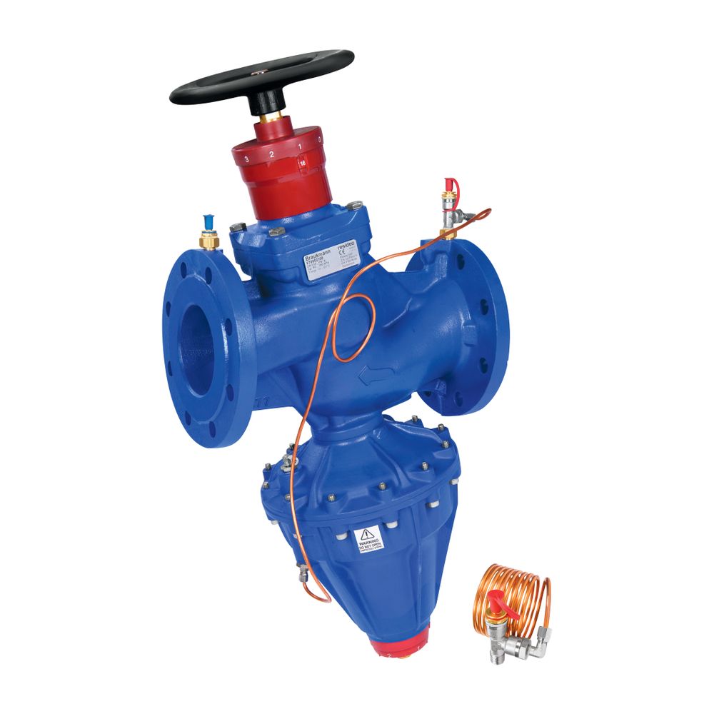 Resideo Vanne de régulation de pression différentielle Kombi-Auto, fonte grise, PN 16, DN 150, 20-100 kPa