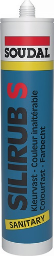 Silicone sanitaire Soudal Silirub S transparent 300 ml cartouche - Réf. 101671 — lot de 15 pièces