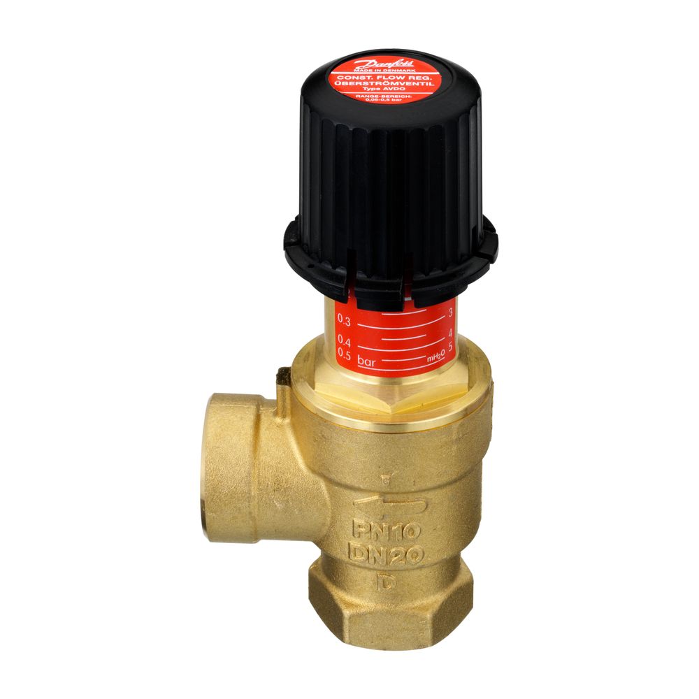 Soupape de décharge Danfoss AVDO, DN 20, Rp 3/4", version coudée, avec raccord fileté femelle