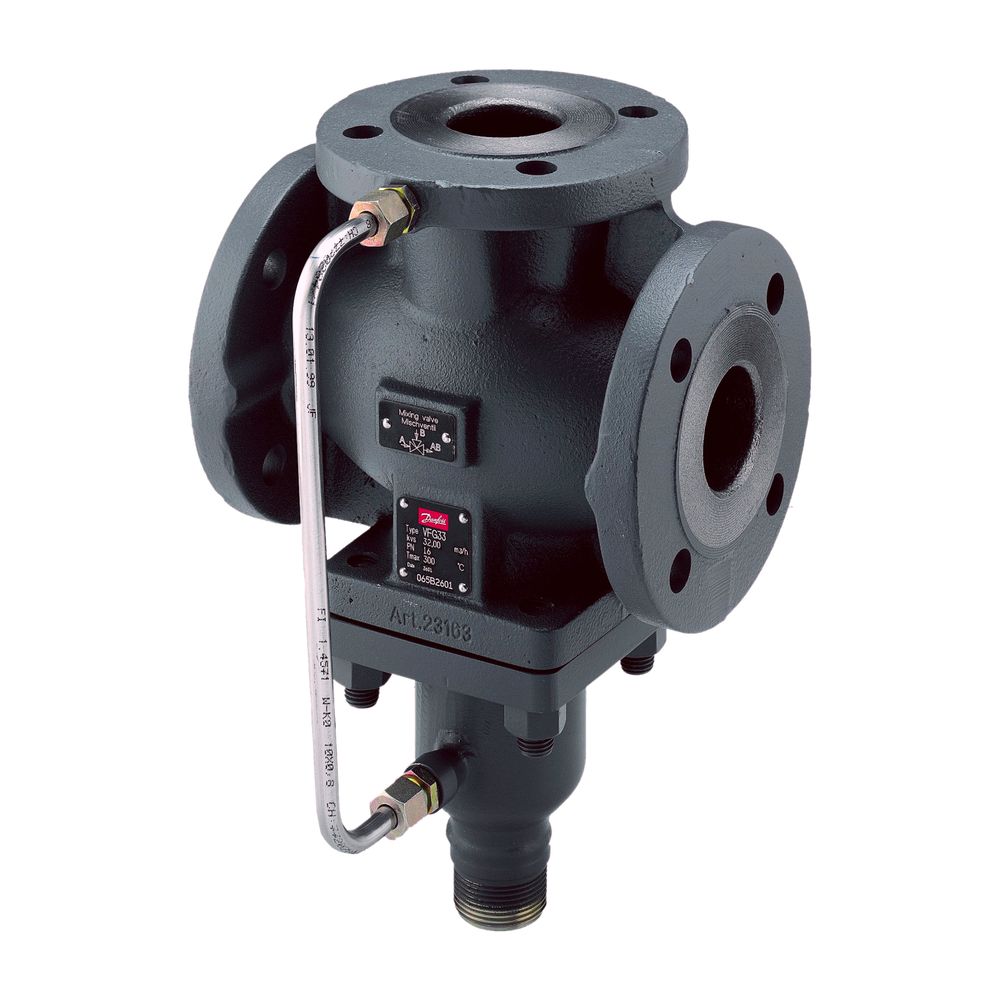 Danfoss Vanne mélangeuse 3 voies VFG 33, DN 125 Kvs 160 m³/h, PN 25, décompressée, Fonte GS GGG-40.3, 065B2613