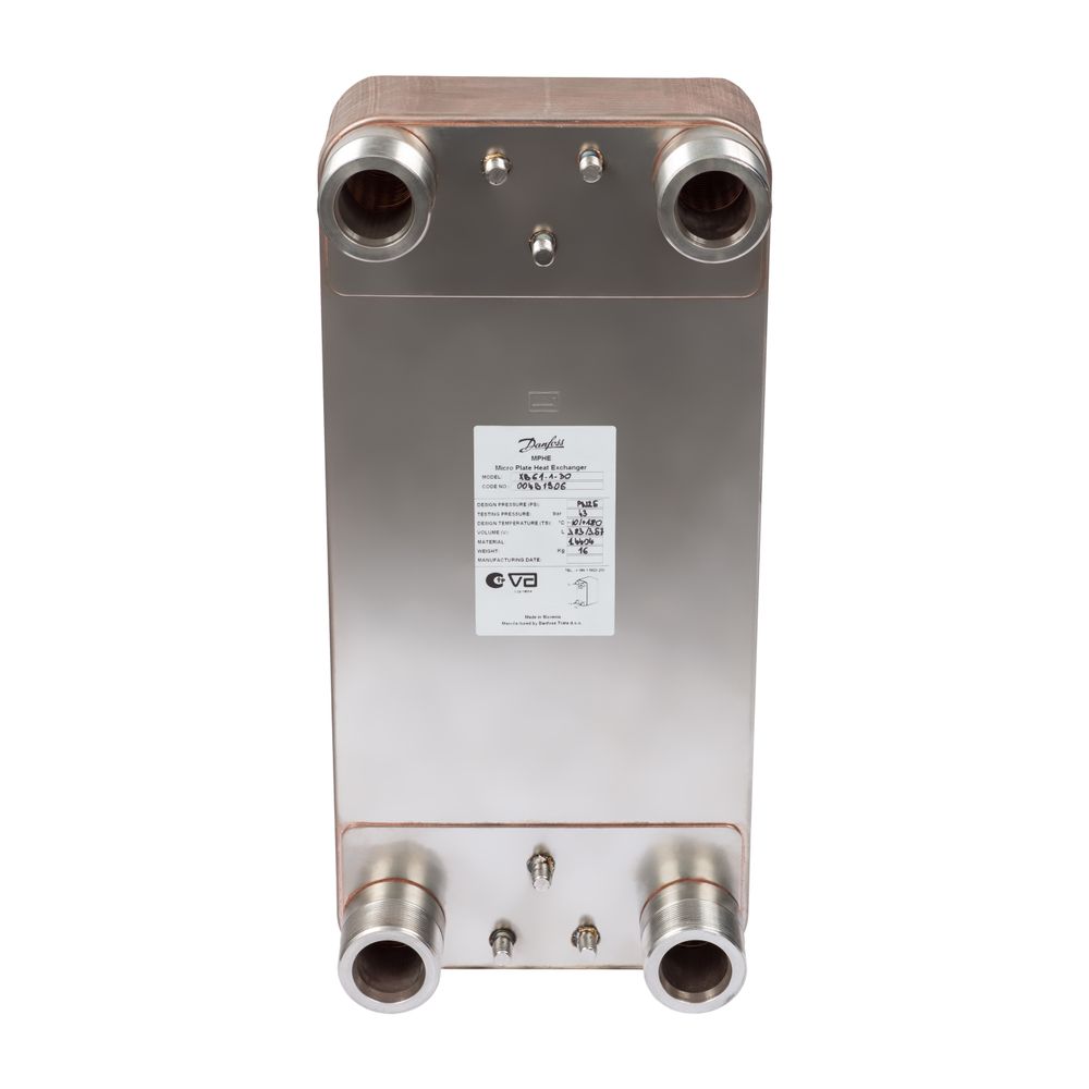 Échangeur à plaques Danfoss MicroPlate XB61H-1, 180 plaques, G 2" AG, 25 bar, brasé cuivre, 004B3458