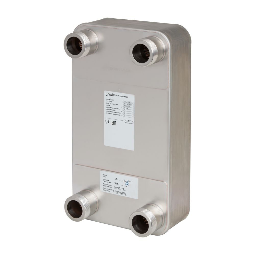 Échangeur de chaleur Danfoss XB 52M-2, 40 plaques, 25 bar, raccord G 2" AG, brasé au cuivre, référence 004H4540