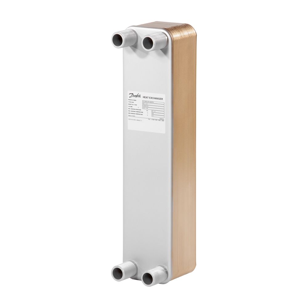 Échangeur à plaques Danfoss MicroPlate XB37M-1, 110 plaques, G 1" AG, brasé inox, 004H4665