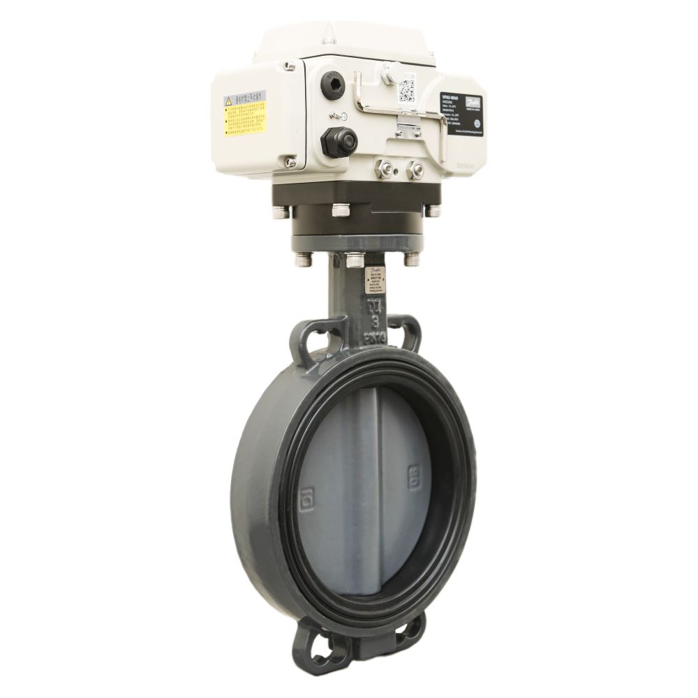 Danfoss Clapet d'arrêt motorisé VFH2-WAO, type wafer, DN 350, PN 16, Kvs 10,212 m³/h, Fonte ductile GGG 40
