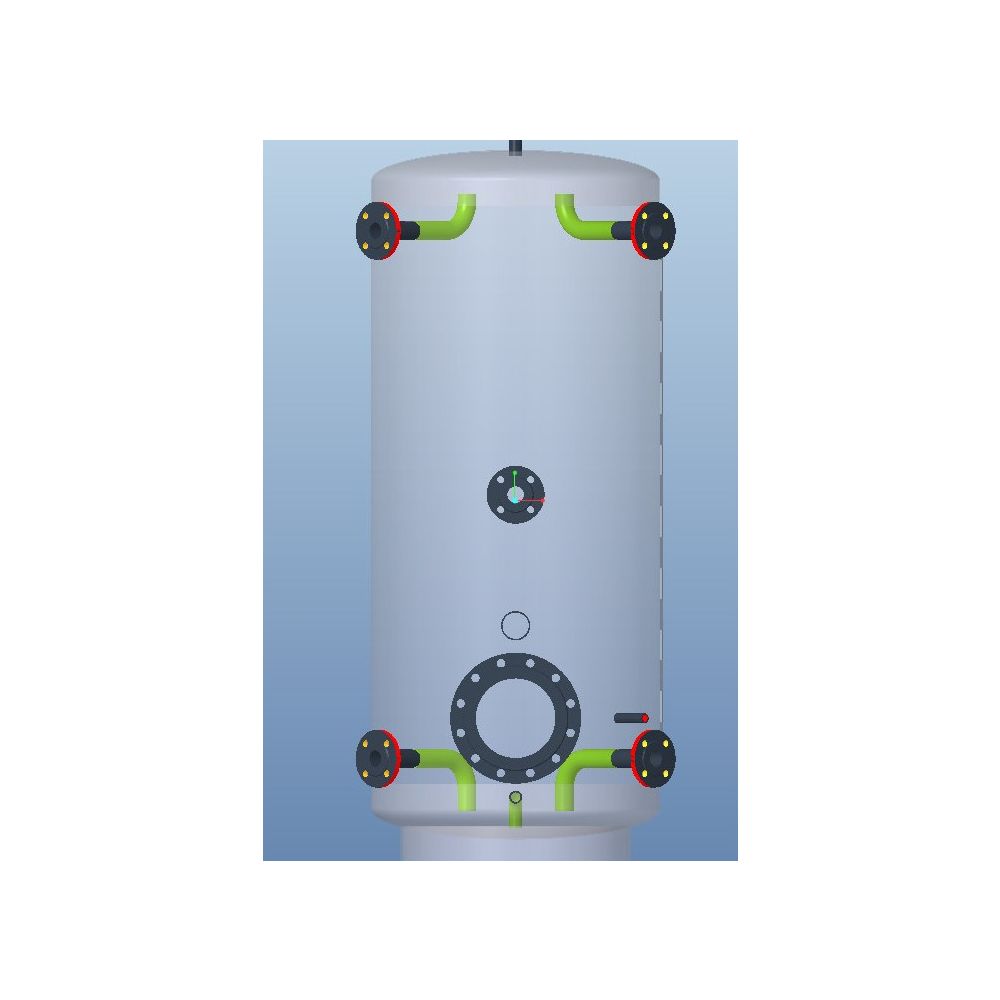 Ballon tampon Danfoss PSS 1000 RSt 37 avec isolation thermique en EPS, 1000 L, PN 6, Réf. 641U1183