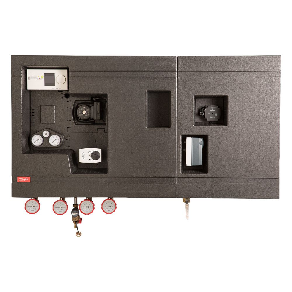 Station domestique Danfoss Compact 28 VVX-FI 1-FBH, puissance de chauffage 33 kW, puissance ECS 98 kW, HE-STW