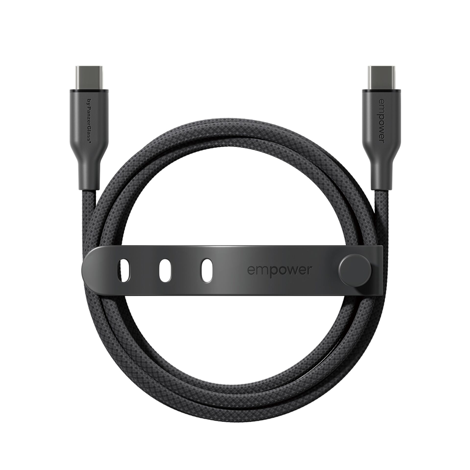 Câble empower™ by PanzerGlass® Racing 60W USB-C vers USB-C, USB 2.0, 1,2 m, Noir