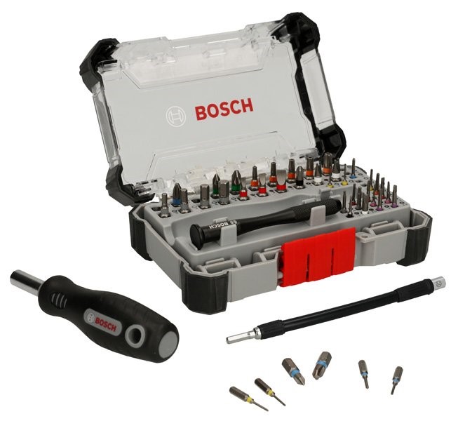 Ensemble de bits de visserie de précision Bosch, incluant extension résistante à la flexion, 43 pièces — lot de 43 pièces