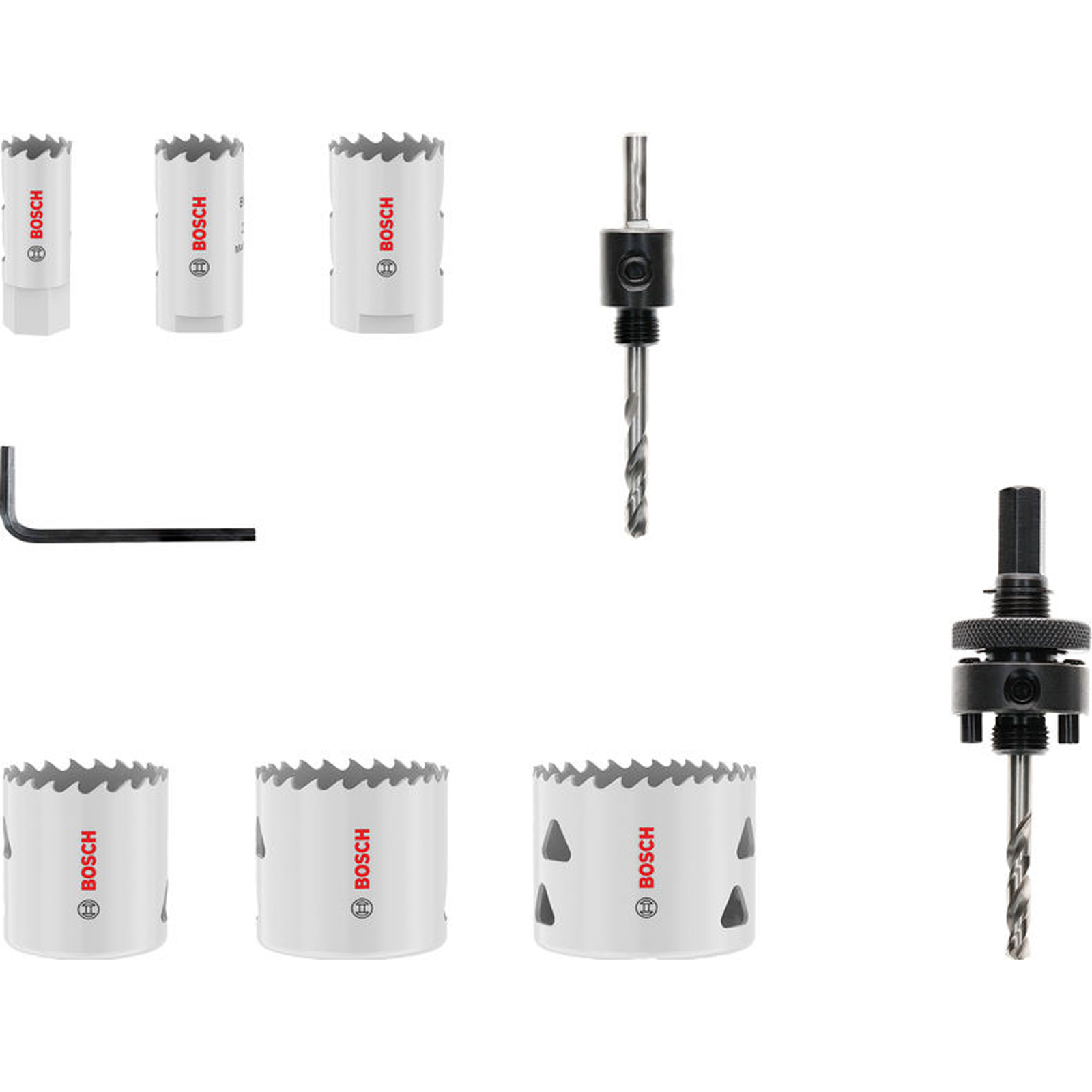 Set de scies cloche Bosch pour matériaux multiples avec filetage, diamètres 19 ; 22 ; 29 ; 38 ; 44 ; 51 x 40 mm
