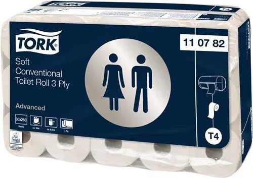 Papier toilette Tork Advanced · 110782 3 couches, gaufrage décoratif 30x1 rouleau