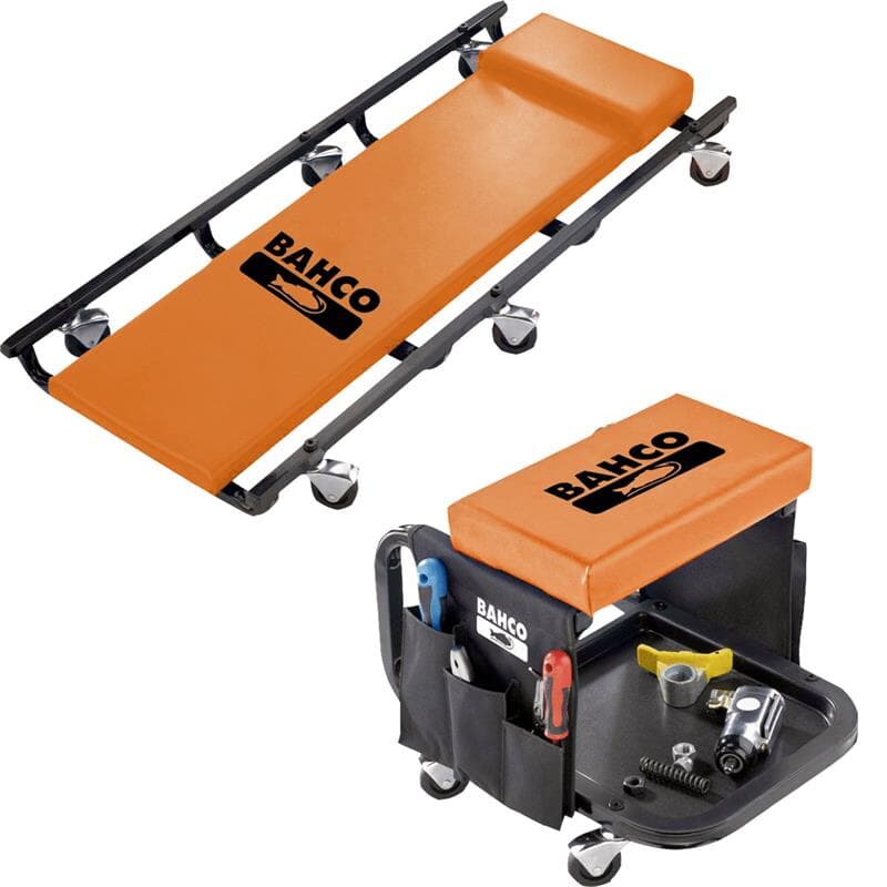 Bahco Set de tabouret roulant et tabouret de travail BLE304