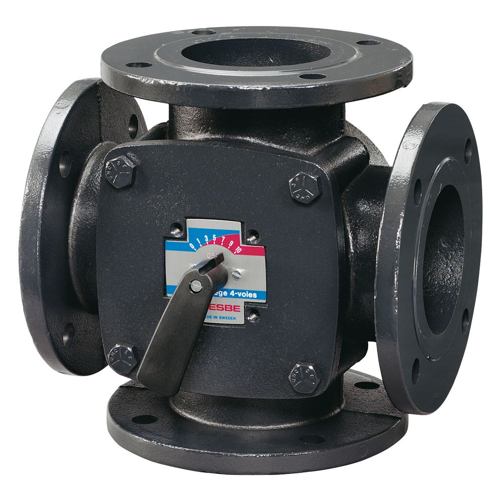 Robinet mélangeur 4 voies Esbe 4F pour raccordement à bride, DN 65, Kvs 90, PN 6, fonte