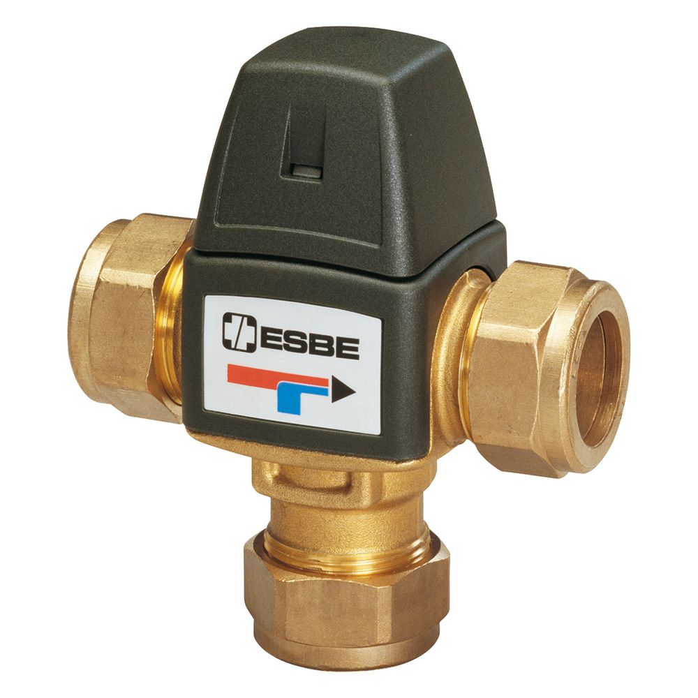 Automate mélangeur Esbe VTA323, DN 20, Kvs 1,5, raccord à serrage 22 mm, 20-43 °C, laiton