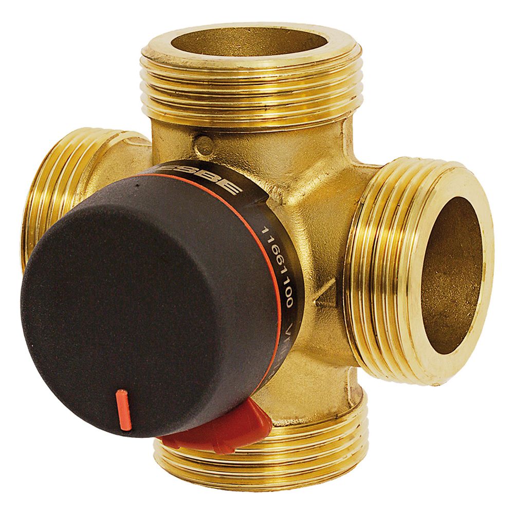 Mélangeur bivalent Esbe VRB142 à filetage extérieur plat étanche, DN 20, Kvs 6,3, G 1", laiton