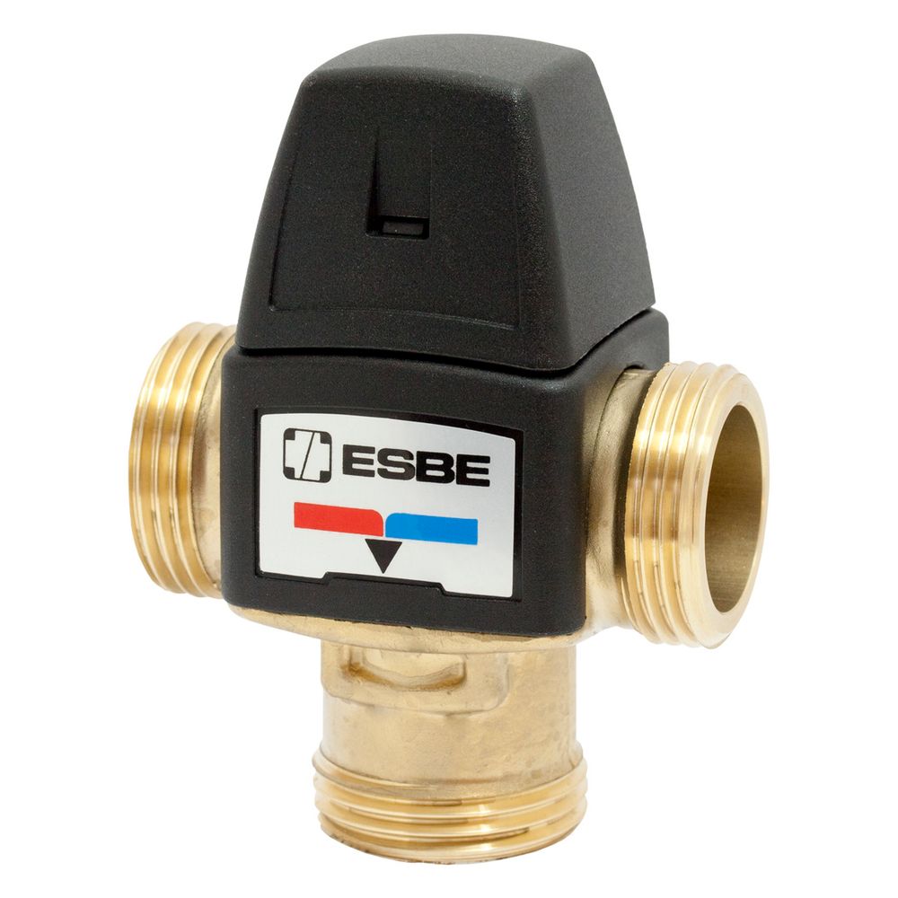 Esbe automate mélangeur VTA352 schéma de flux symétrique, DN 15, Kvs 1,5, filetage extérieur G 3/4", 35-60 °C, laiton