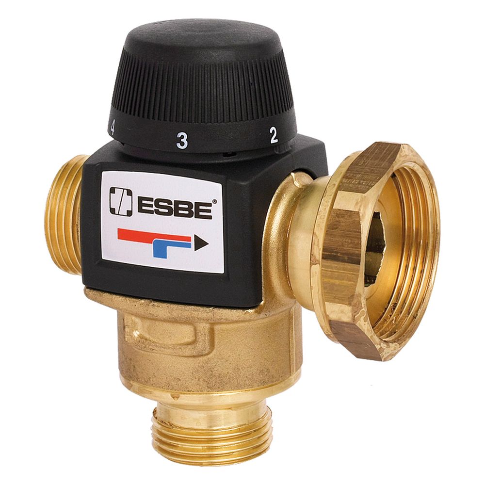 Automate de mélange Esbe VTA577 bride de pompe, DN 20, Kvs 4,5, filetage G 1" / bride PF 1 1/2", 20-55 °C, laiton, 31702300