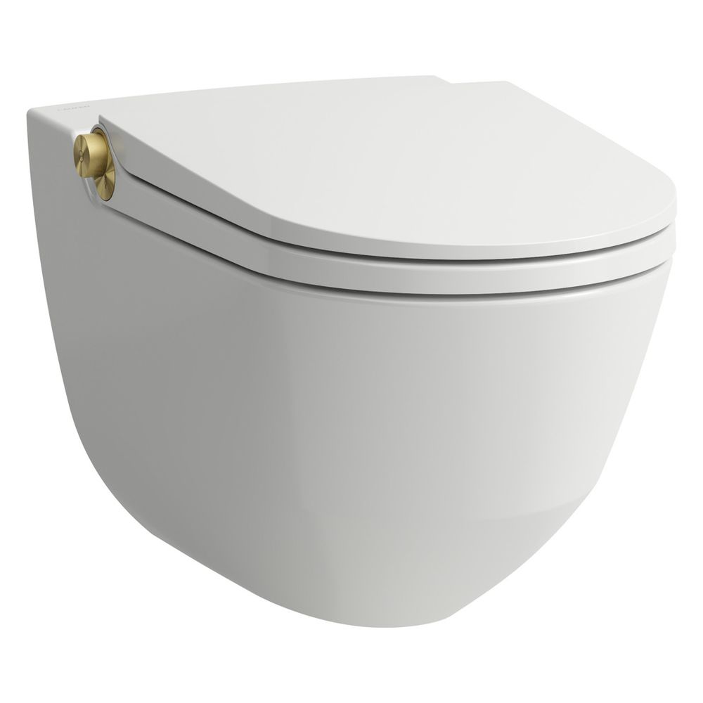 Laufen WC suspendu Cleanet Riva 600x355x415 mm, Tiefspüler sans rebord avec contrôleur, LCC blanc/mat or pâle