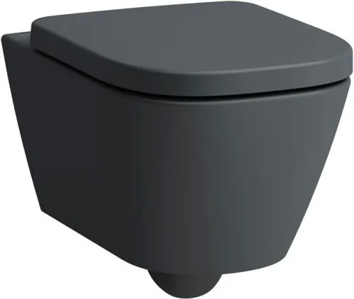 Set WC suspendu Laufen Meda 540x360mm, Advanced, fixation renforcée, chasse silencieuse, abattant SoftClose, Graphit mat