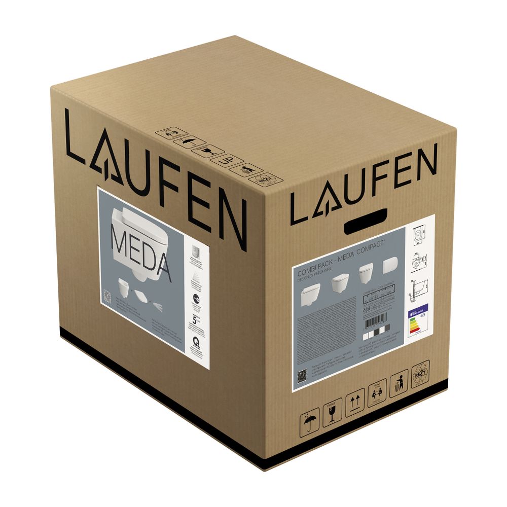 Laufen WC suspendu à chasse silencieuse Meda 540x360mm, Advanced, fixation renforcée, Absenkaut., compact, LCC blanc