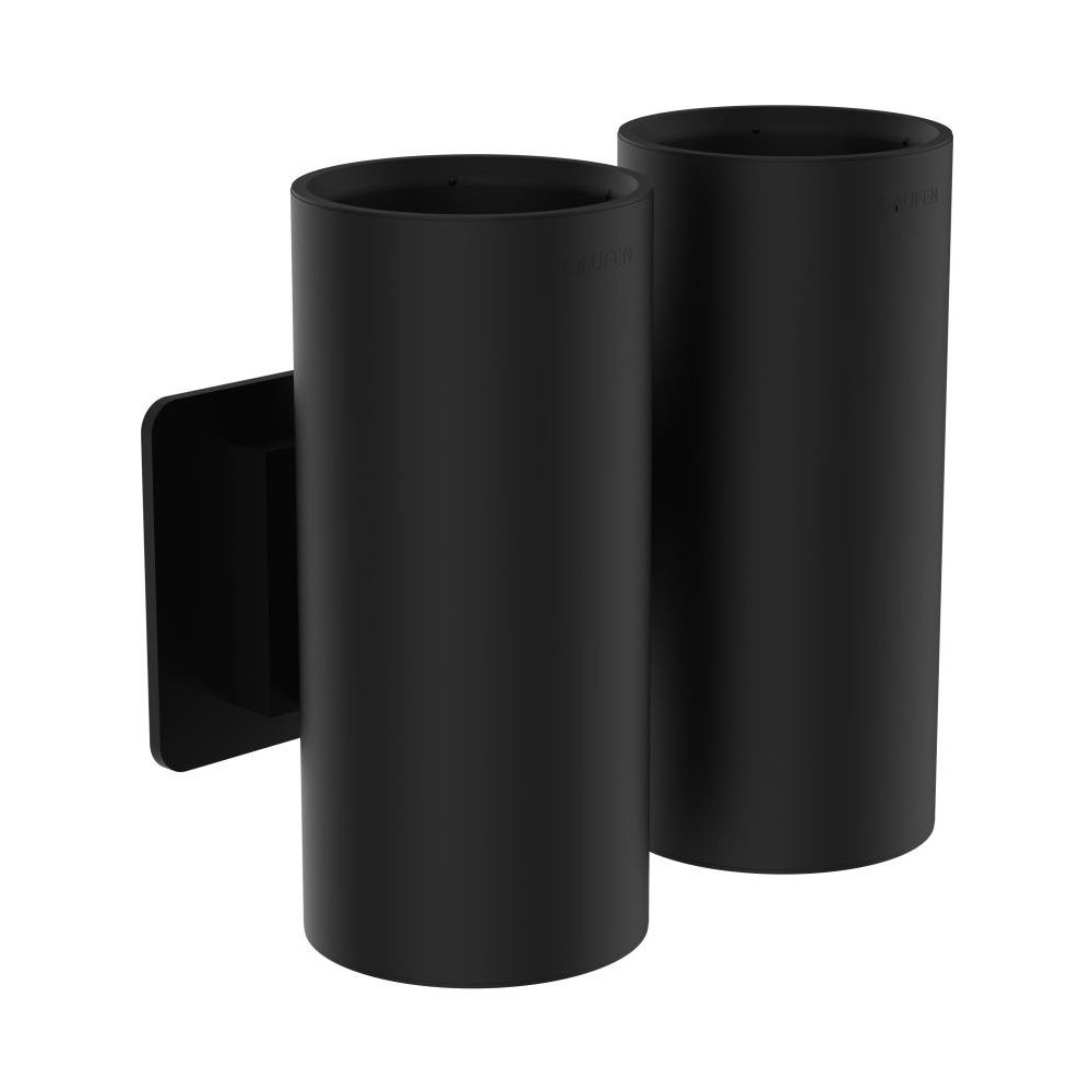 Laufen support double pour gobelets à dents Niara, noir titane mat