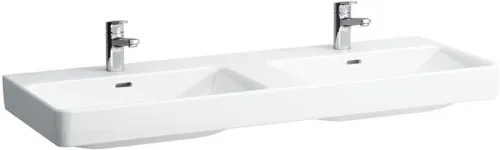 Laufen Double vasque Pro S 460x1300x175 mm, avec 3 trous de robinet par bac, trop-plein, LCC blanc