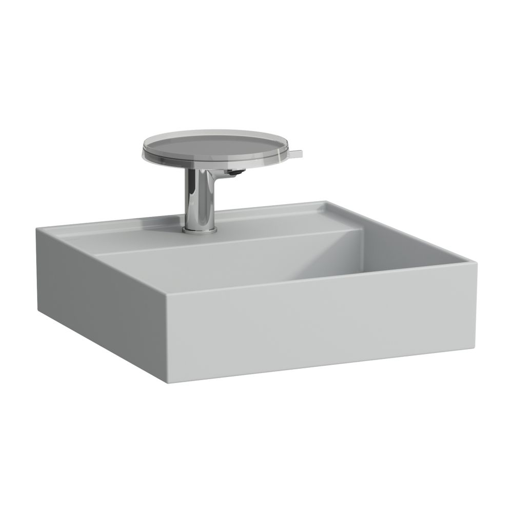 Laufen Lavabo Kartell 460x460x150 mm, avec 1 trou de robinet, sans trop-plein, gris mat