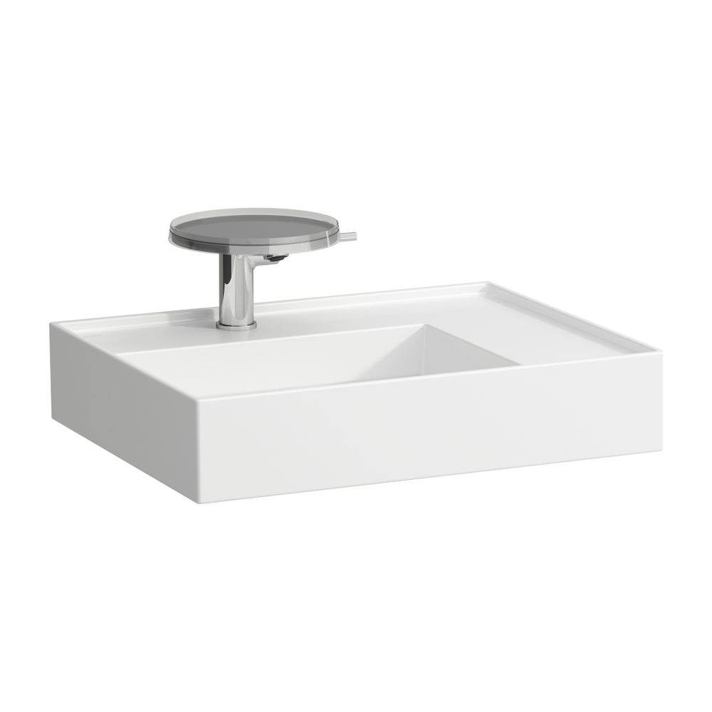 Laufen Lavabo Kartell 460x600x150 mm, rangement à droite, avec 1 trou de robinetterie, sans trop-plein, évacuation dissimulée, blanc