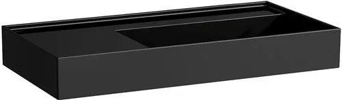 Laufen Lavabo KARTELL 900x460mm Évacuation à gauche sans trop-plein ni trou de robinetterie noir
