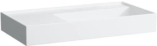 Laufen Lavabo Kartell 460x900x150 mm, rangement à gauche, sans trou de robinetterie ni trop-plein, évacuation dissimulée, LCC Blanc