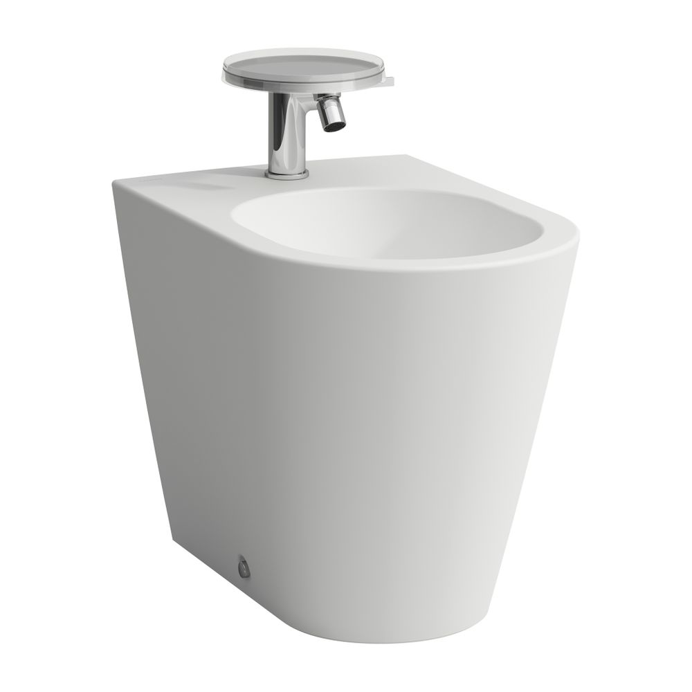 Bidet sur pied Kartell LAUFEN 560x370x430 mm, avec 1 trou de robinet, sans trou latéral pour raccordement d'eau, blanc mat