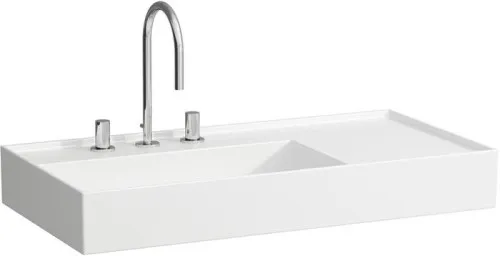 Laufen Lavabo Kartell 460x900x150mm, rangement à droite, avec 1 trou de robinetterie, sans trop-plein, évacuation encastrée, LCC blanc