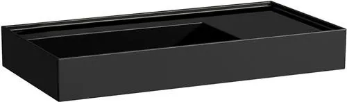 Laufen Waschtisch Kartell 460x900x150mm, Ablage droite, sans trou de robinet ni trop-plein, évacuation cachée, noir brillant
