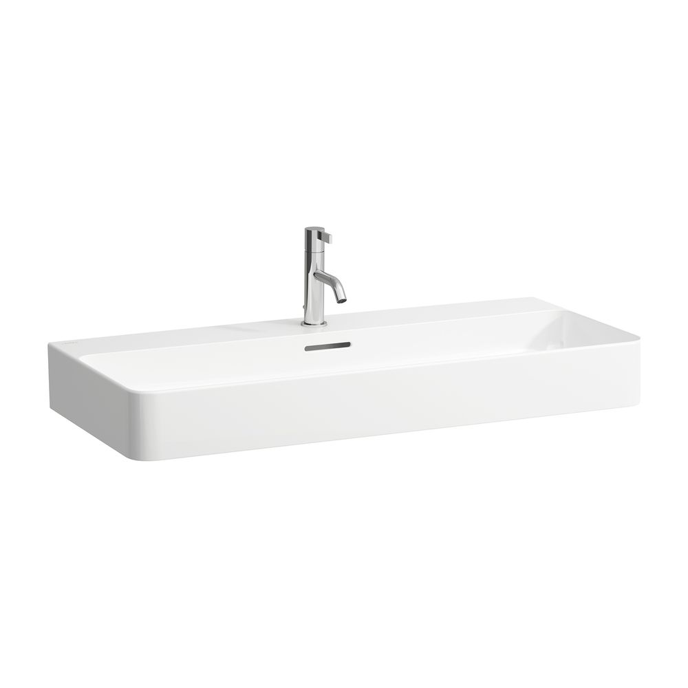 Laufen Lavabo à poser Val 420x950x155mm, avec 1 trou de robinet central et trop-plein, blanc LCC