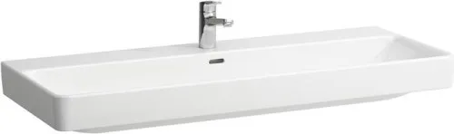 Laufen Lavabo Pro S 465x1200x175 mm, avec 1 trou de robinetterie à gauche et à droite, et trop-plein, Blanc