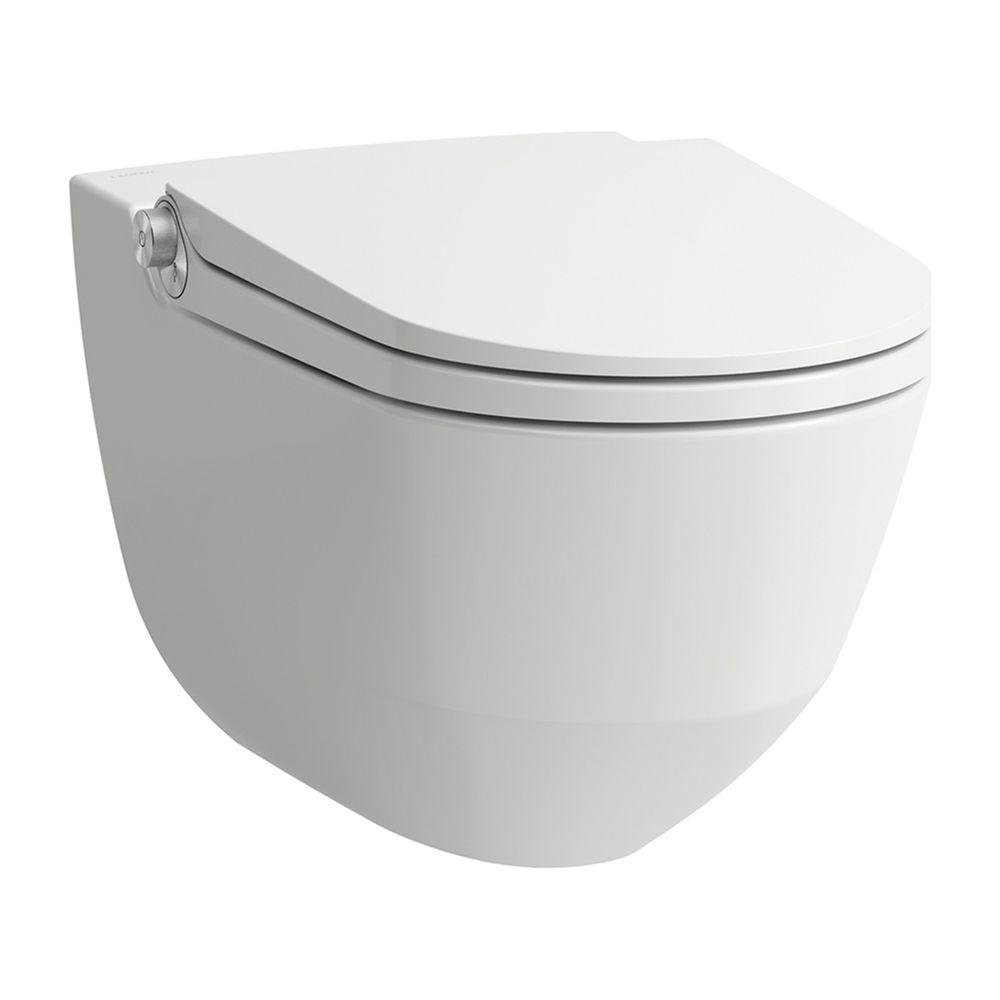 WC suspendu Laufen Cleanet Riva Dusch-Tiefspüler 600x395x405mm, sans rebord avec contrôleur, blanc mat
