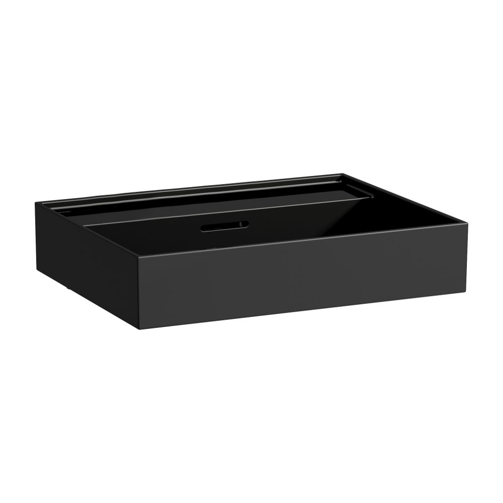 Laufen Plan vasque Kartell 460x600x145 mm, sans trou de robinet, avec trop-plein, Noir brillant