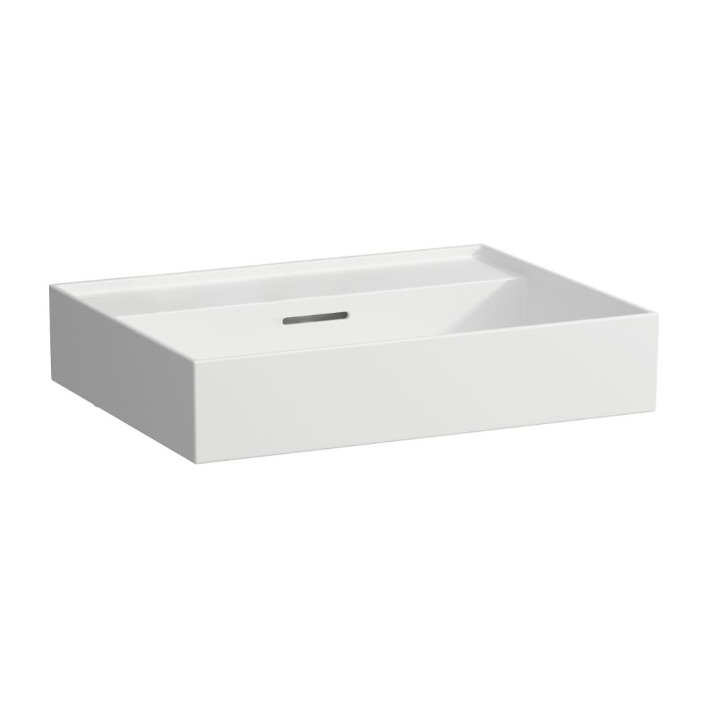 Laufen Lavabo sur colonne Kartell 460x600x145mm, sans trou de robinet, avec trop-plein, Blanc mat