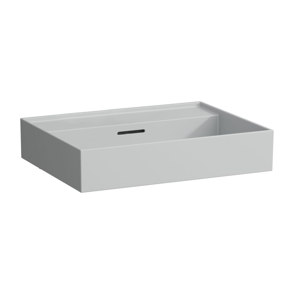 Laufen Lavabo sur colonne Kartell 460x600x145mm, sans trou de robinet, avec trop-plein, Gris mat