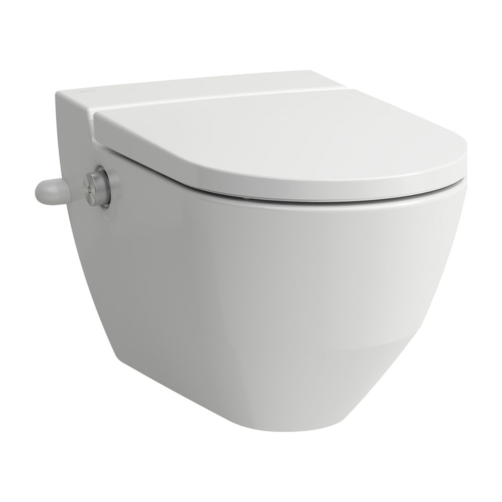 WC suspendu Laufen Cleanet Navia 580x370x380 mm, chasse d'eau profonde, sans rebord, raccordement latéral externe, blanc LCC