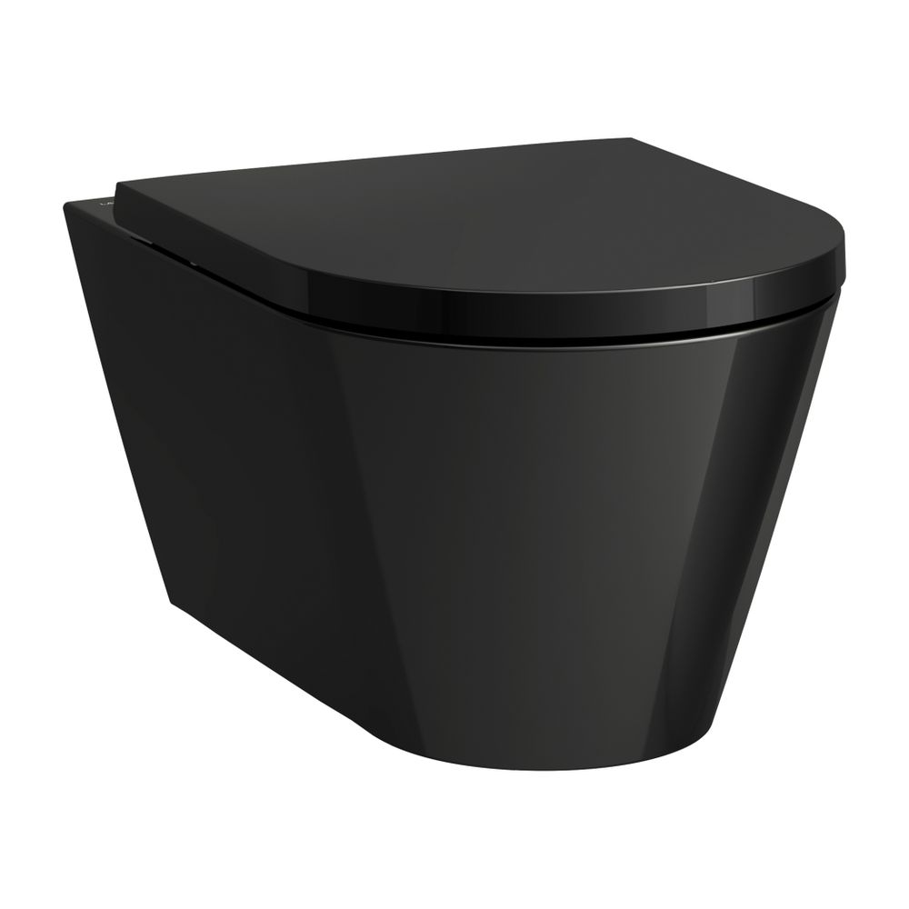 WC suspendu Tiefspül de Laufen Kartell 545x370mm, sans rebord de chasse, noir brillant