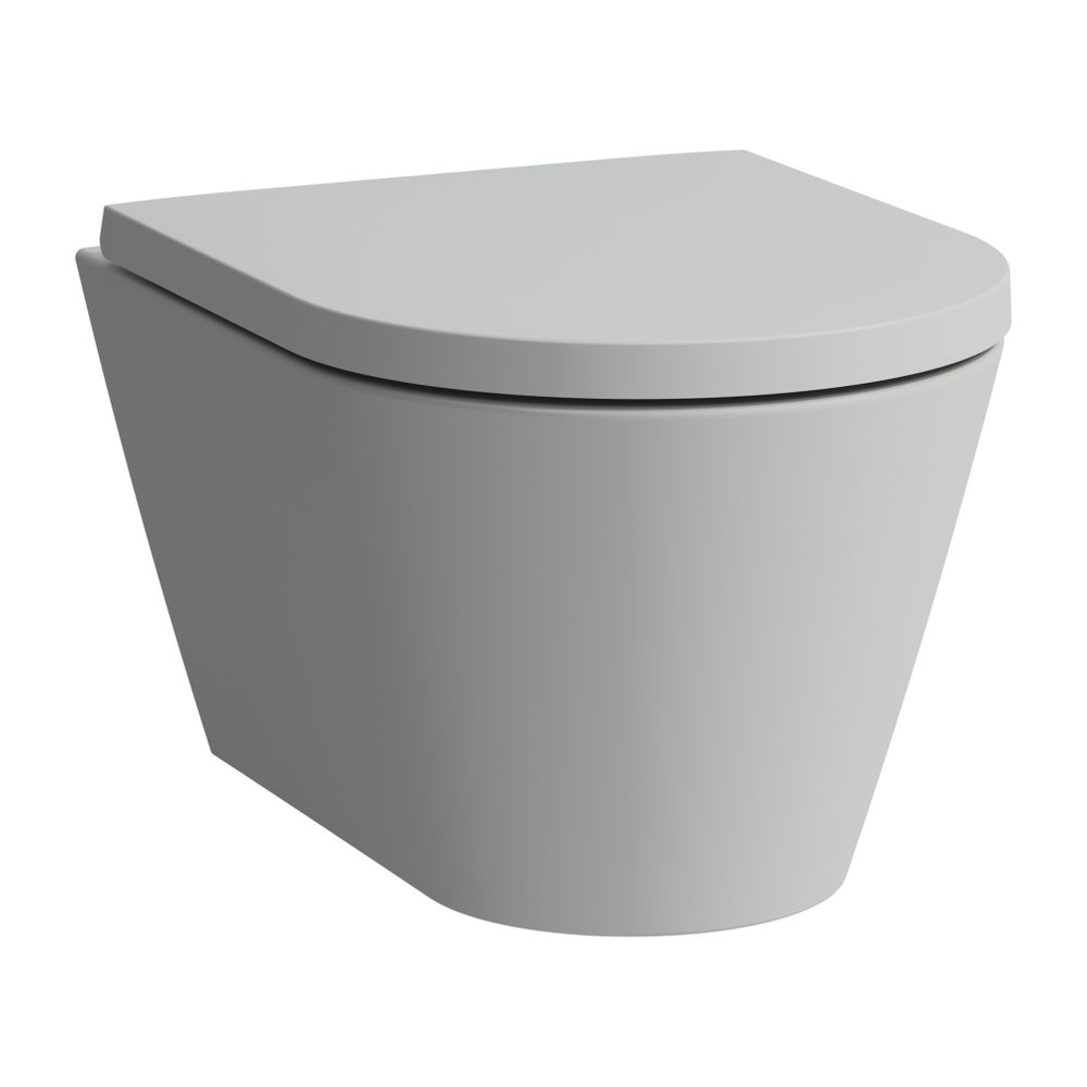WC suspendu Tiefspül de Laufen Kartell 490x370 mm, sans rebord de chasse, version courte, gris mat